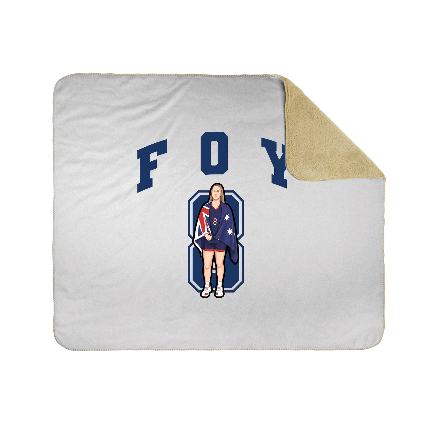 Throw Blanket — Number in White