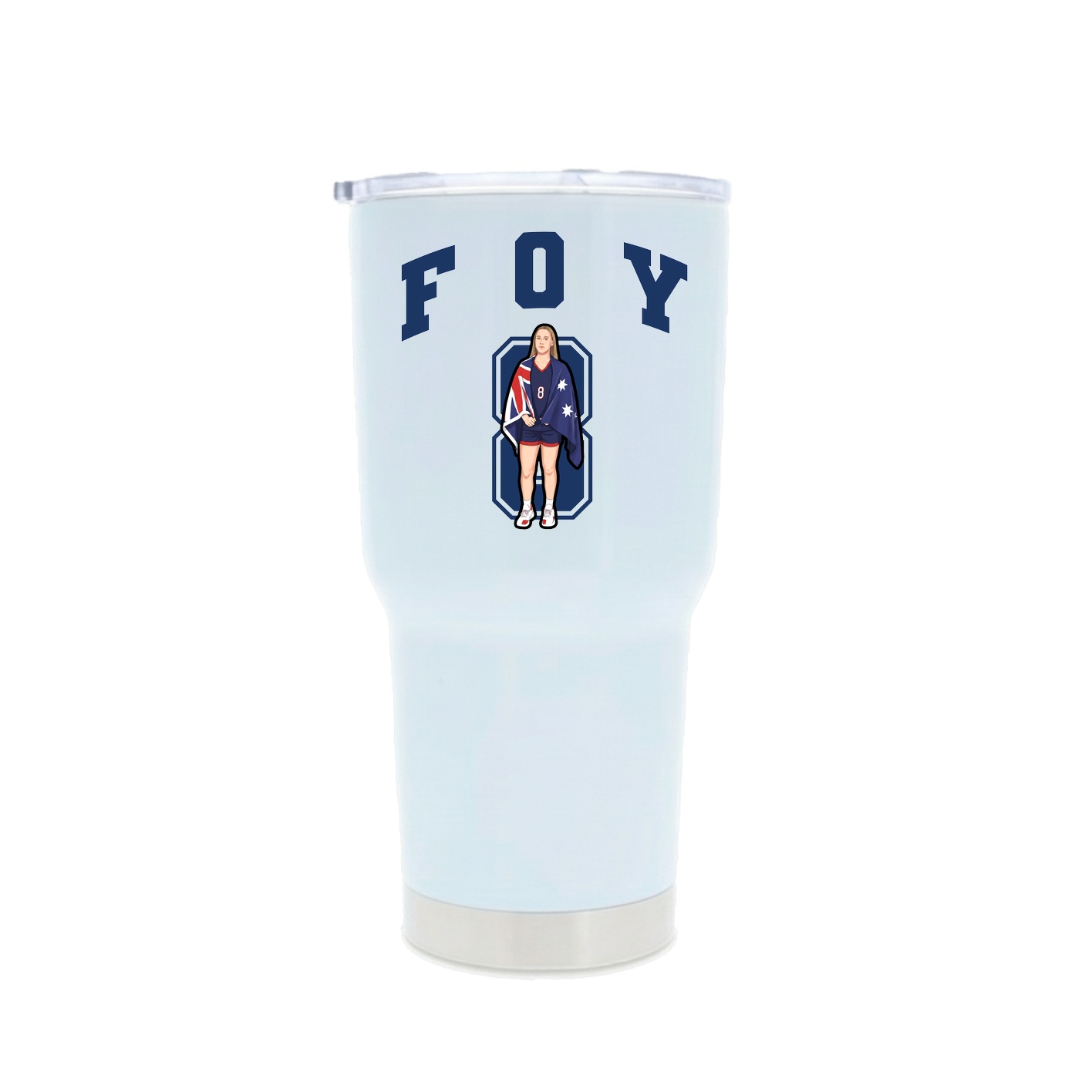 30oz Stainless Steel Tumbler — Number in White