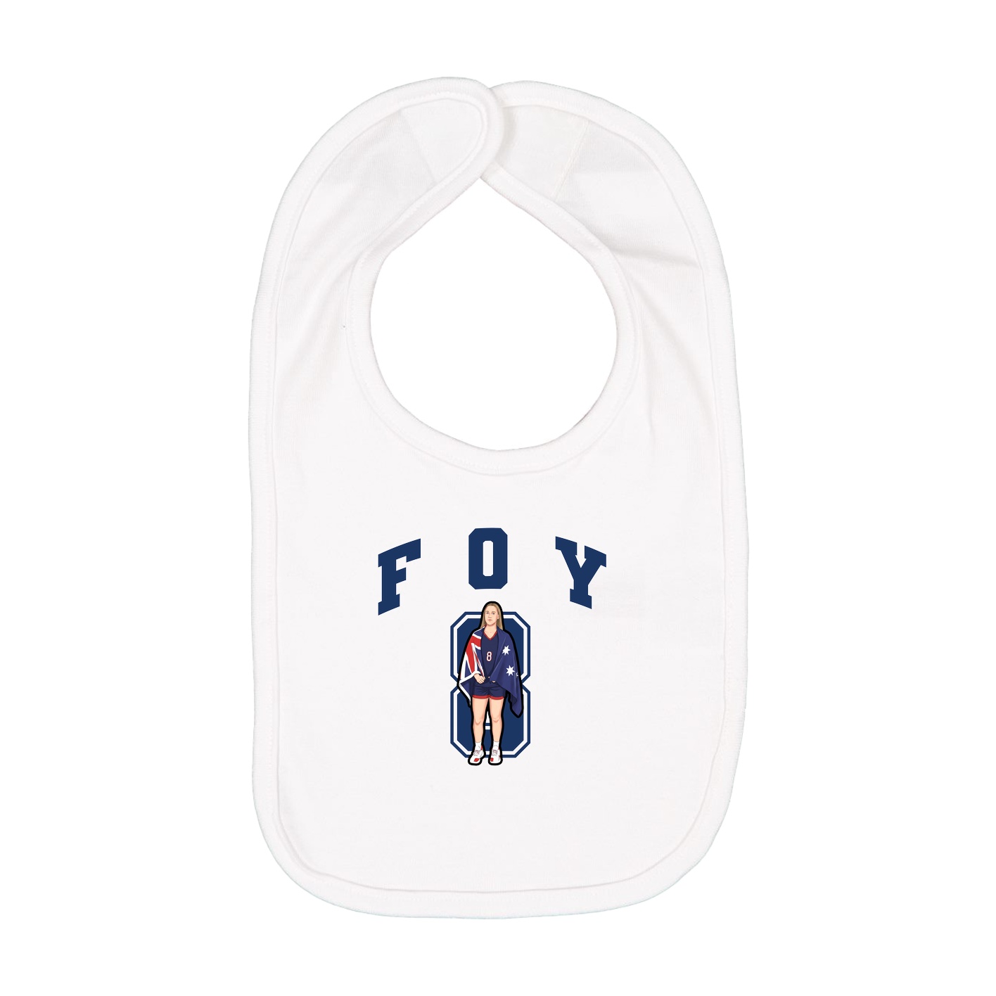 Infant Bib — Number in White