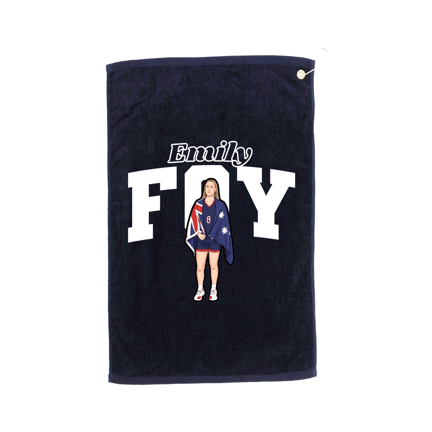 Golf Towel — Name Arch in Navy