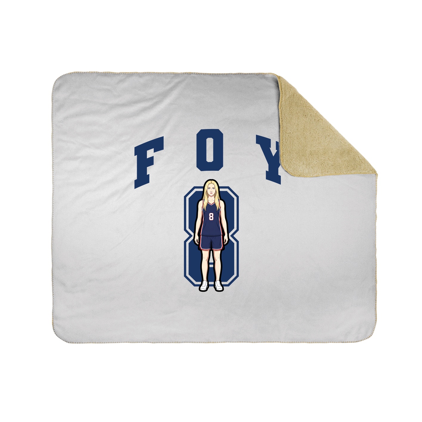 Throw Blanket — Number in White