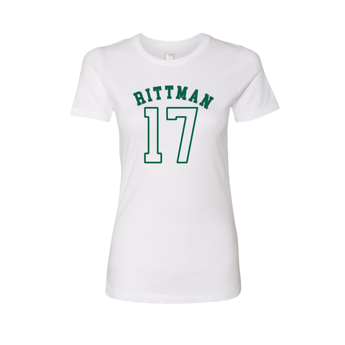 Fitted Women's Tee — Shirsey Arch in White