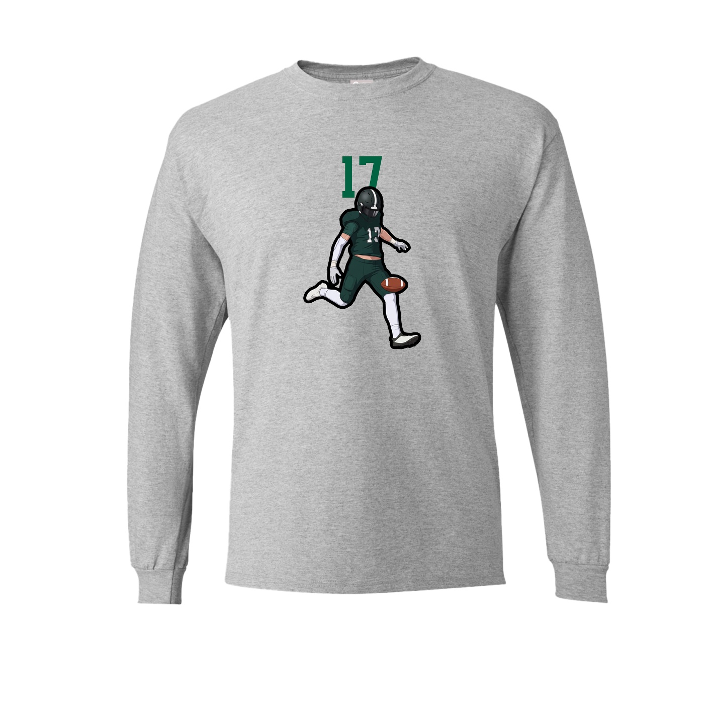 Long Sleeve Tee — Number Top in Grey