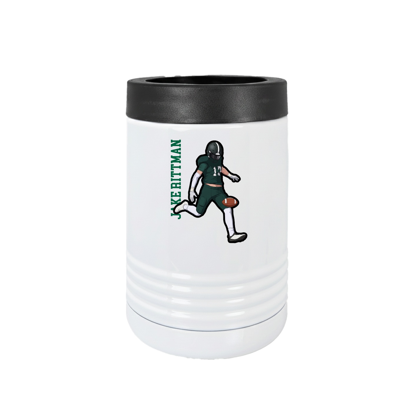 Beverage Holder — Name Vertical in White