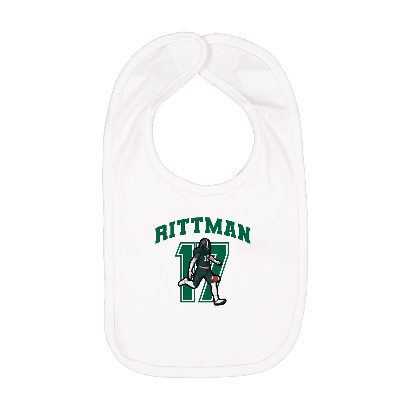 Infant Bib — Number in White