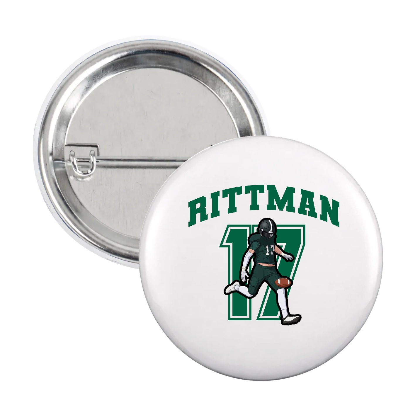 Game Day Button — Number in White