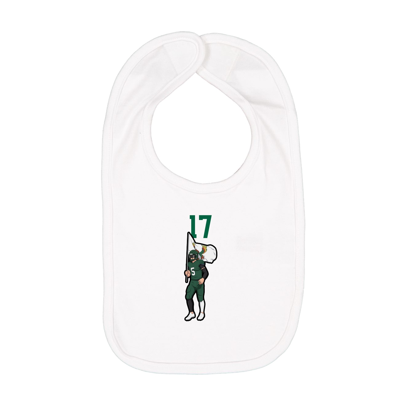 Infant Bib — Number Top in White