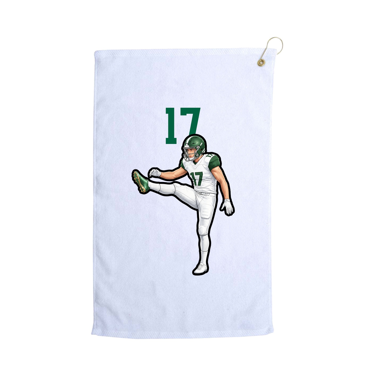 Golf Towel — Number Top in White