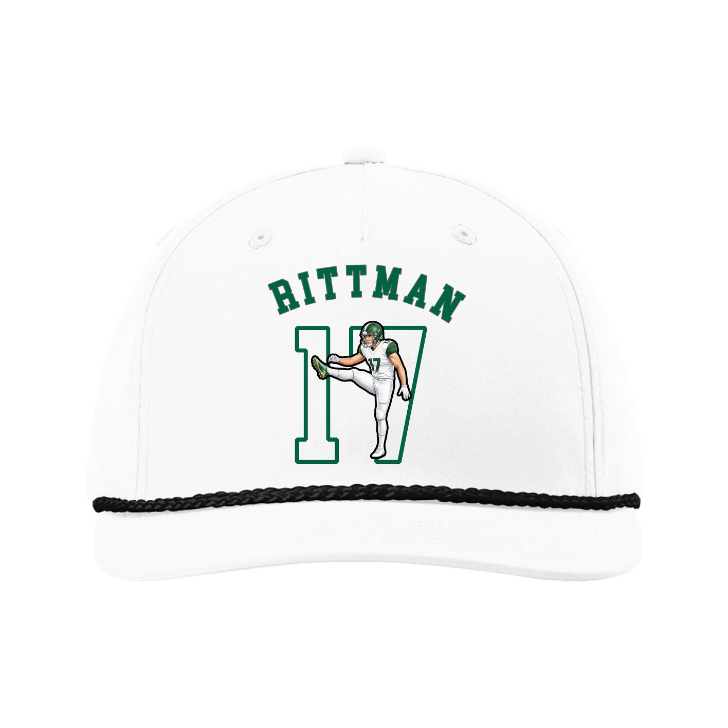 Five-Panel Classic Rope Cap — Shirsey Arch in White