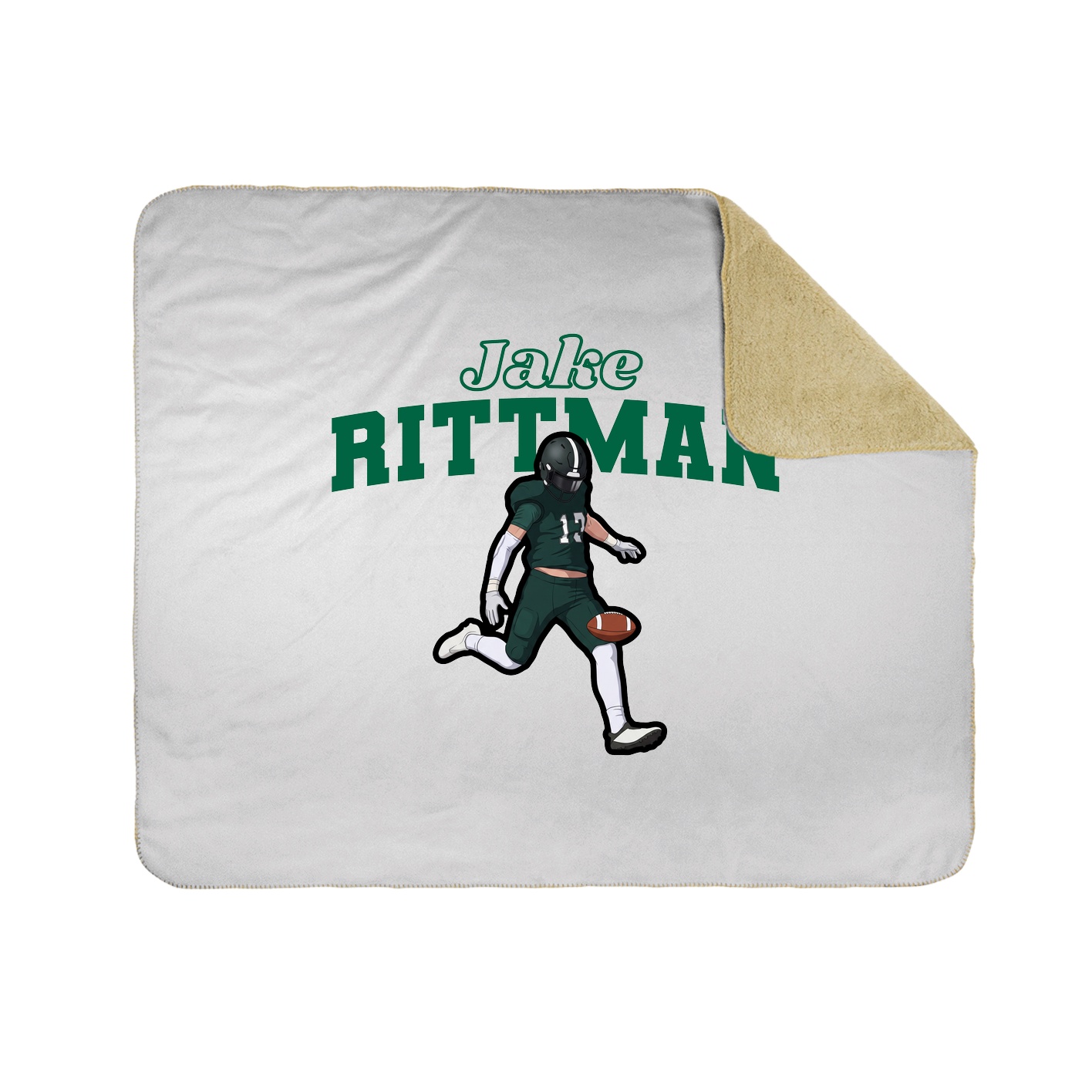 Throw Blanket — Name Arch in White
