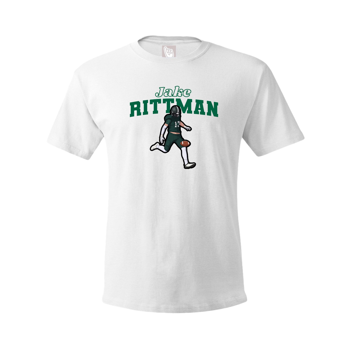 Youth Tee — Name Arch in White