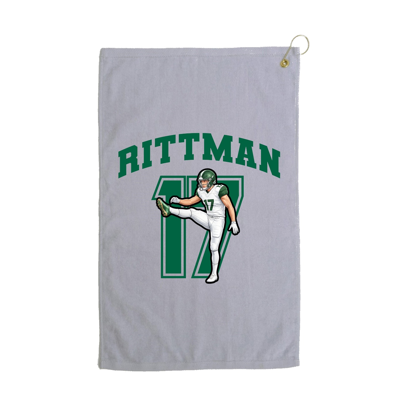 Golf Towel — Number in Grey