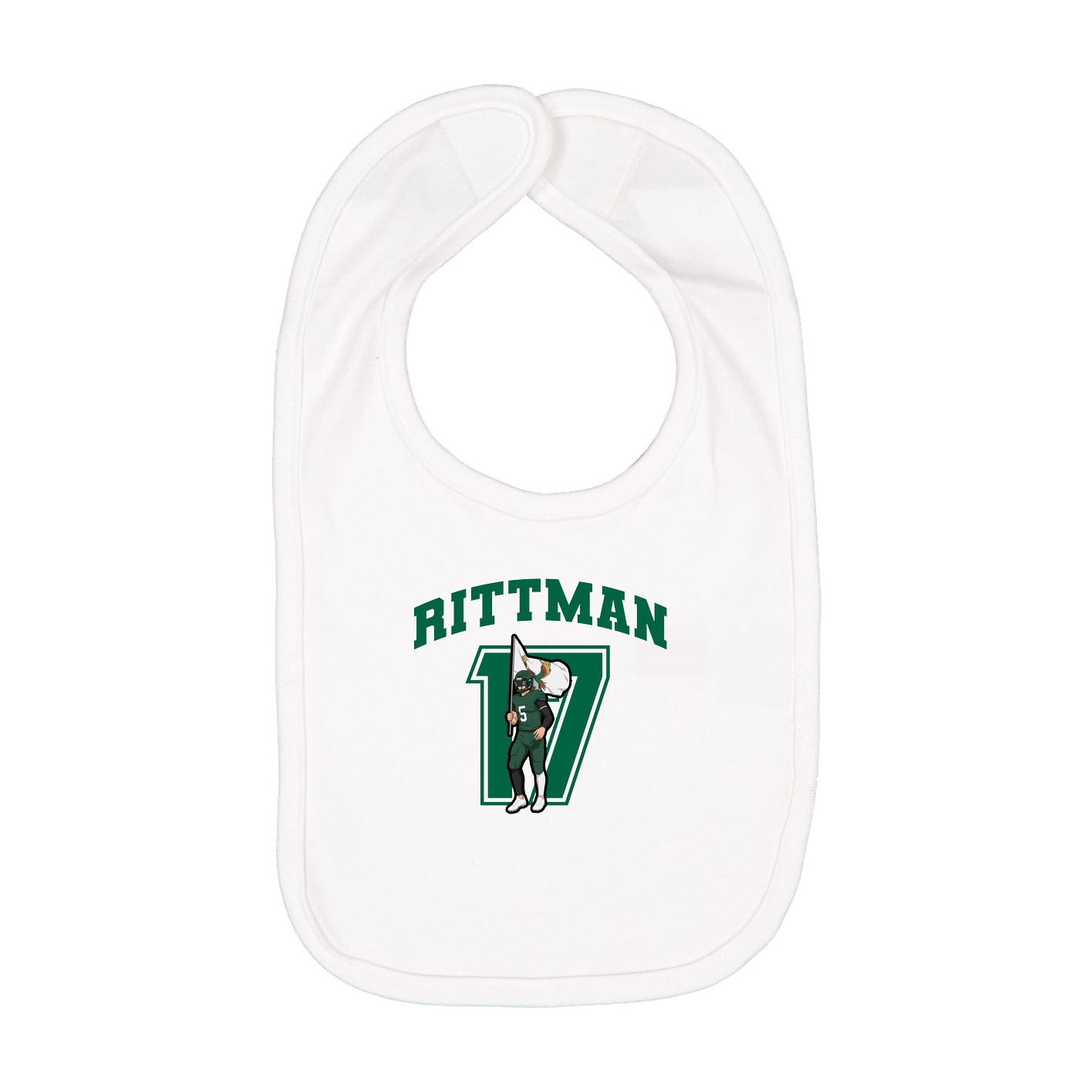 Infant Bib — Number in White