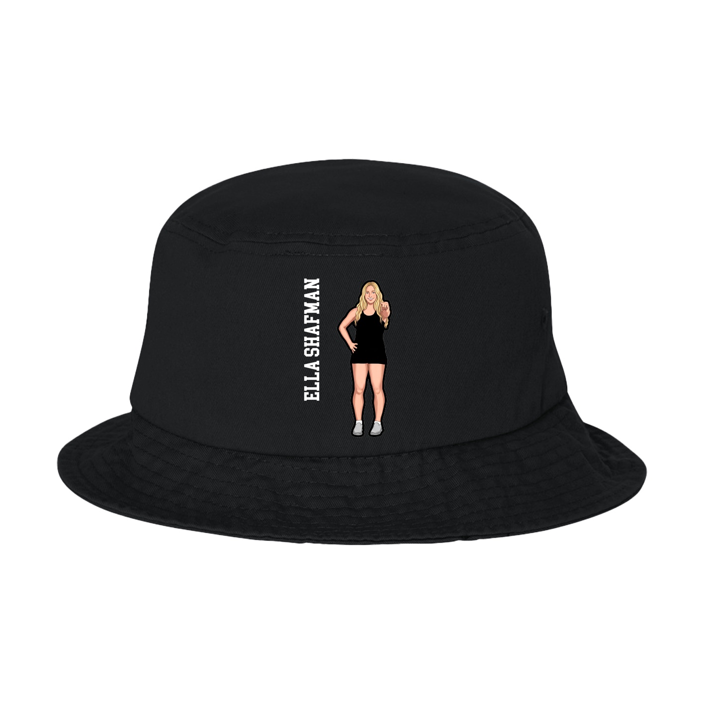 Bucket Cap — Name Vertical in Black