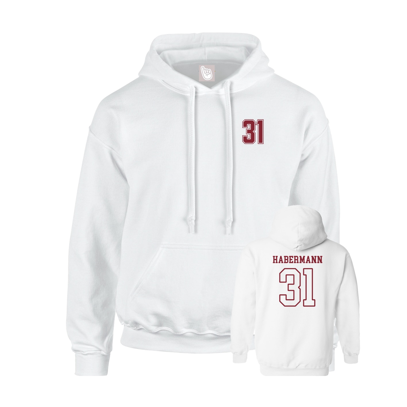 Hoodie — Chest Back in White