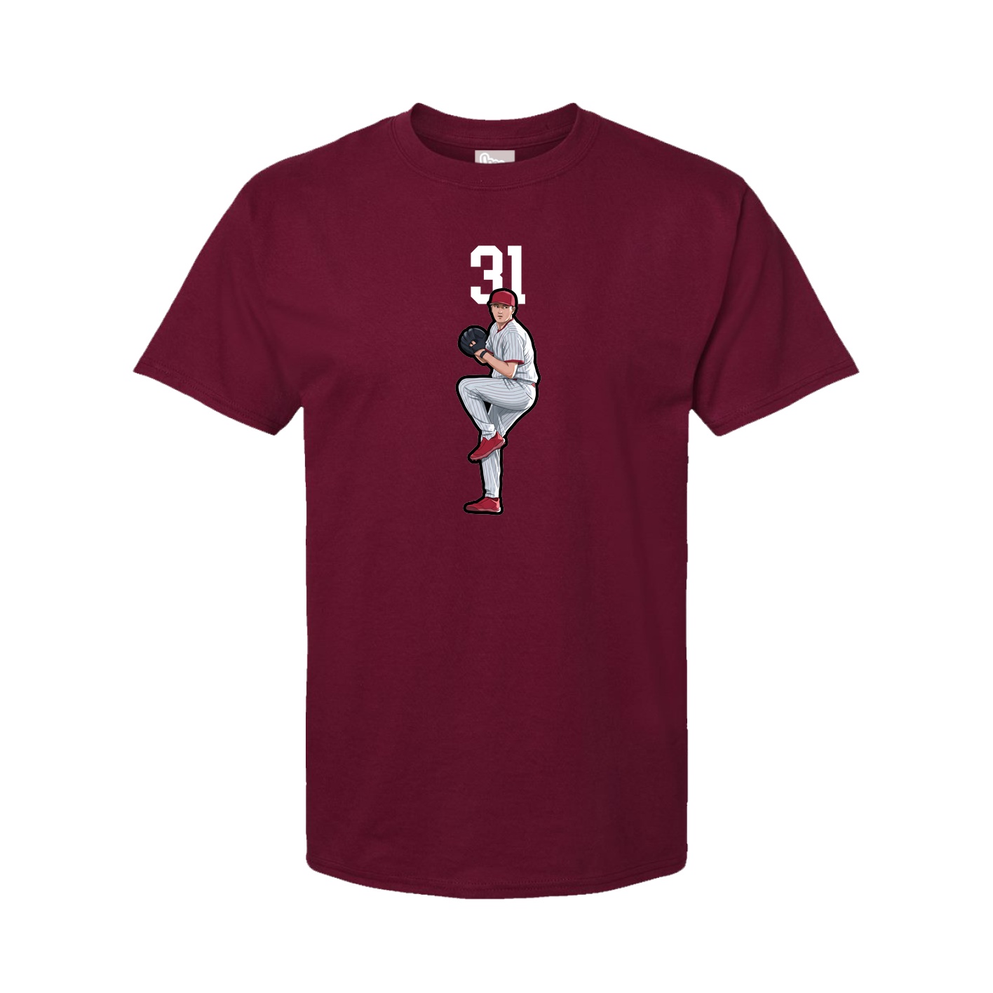 Youth Tee — Number Top in Cardinal