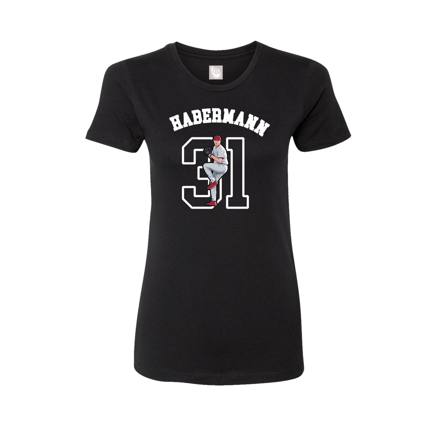 Fitted Women's Tee — Shirsey Arch in Black