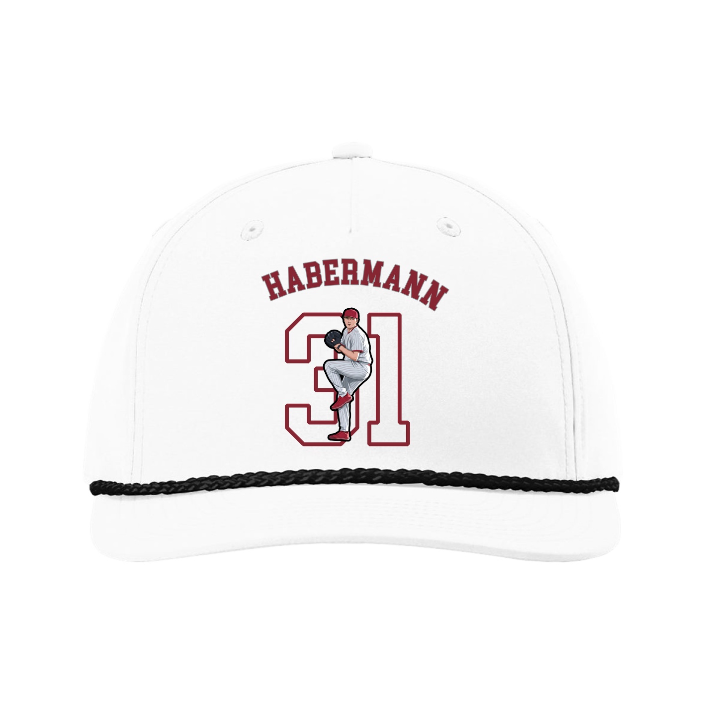 Five-Panel Classic Rope Cap — Shirsey Arch in White