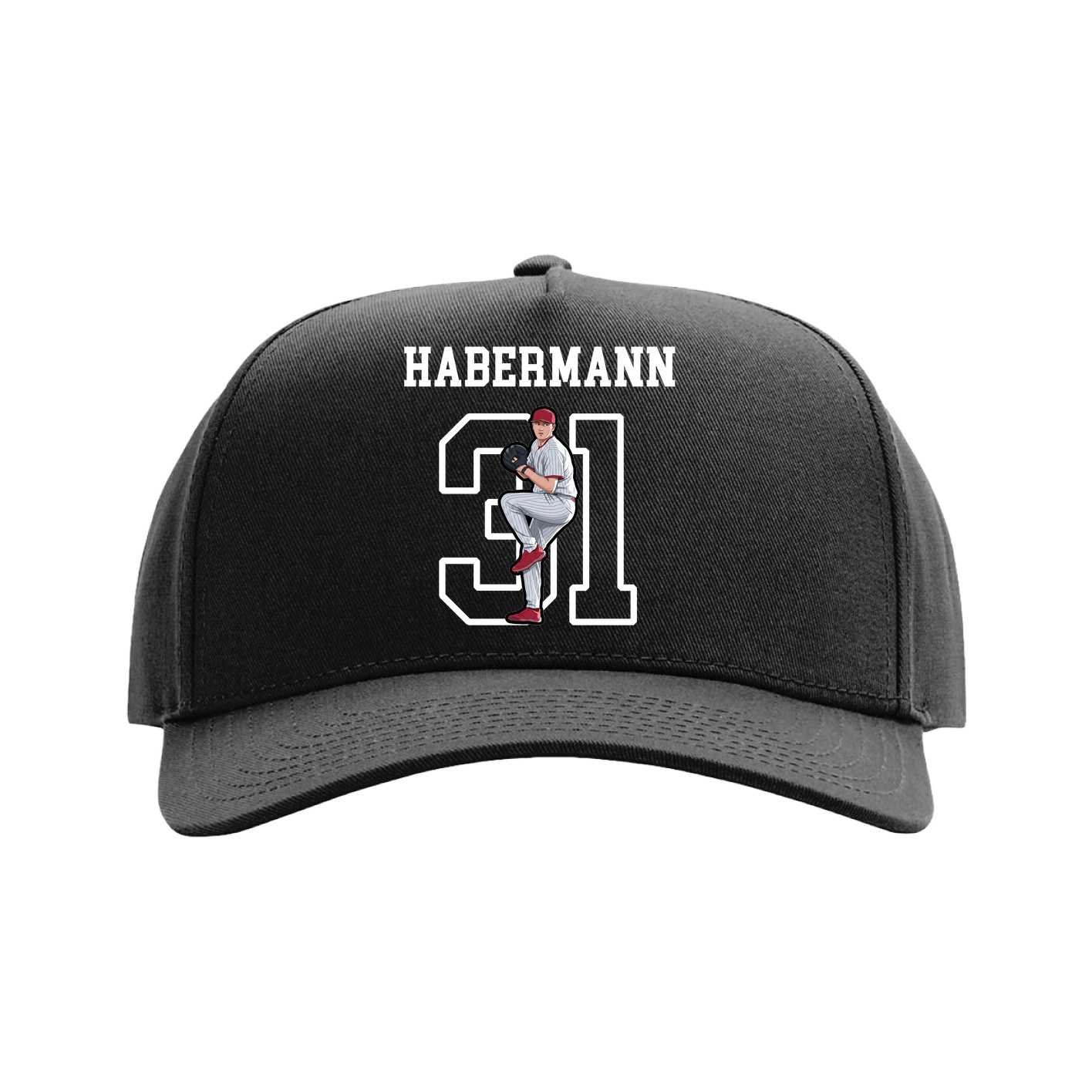Full Fabric Five-Panel Champ Cap — Shirsey in Black