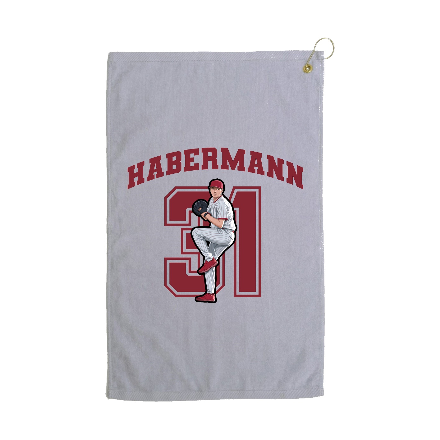 Golf Towel — Number in Grey