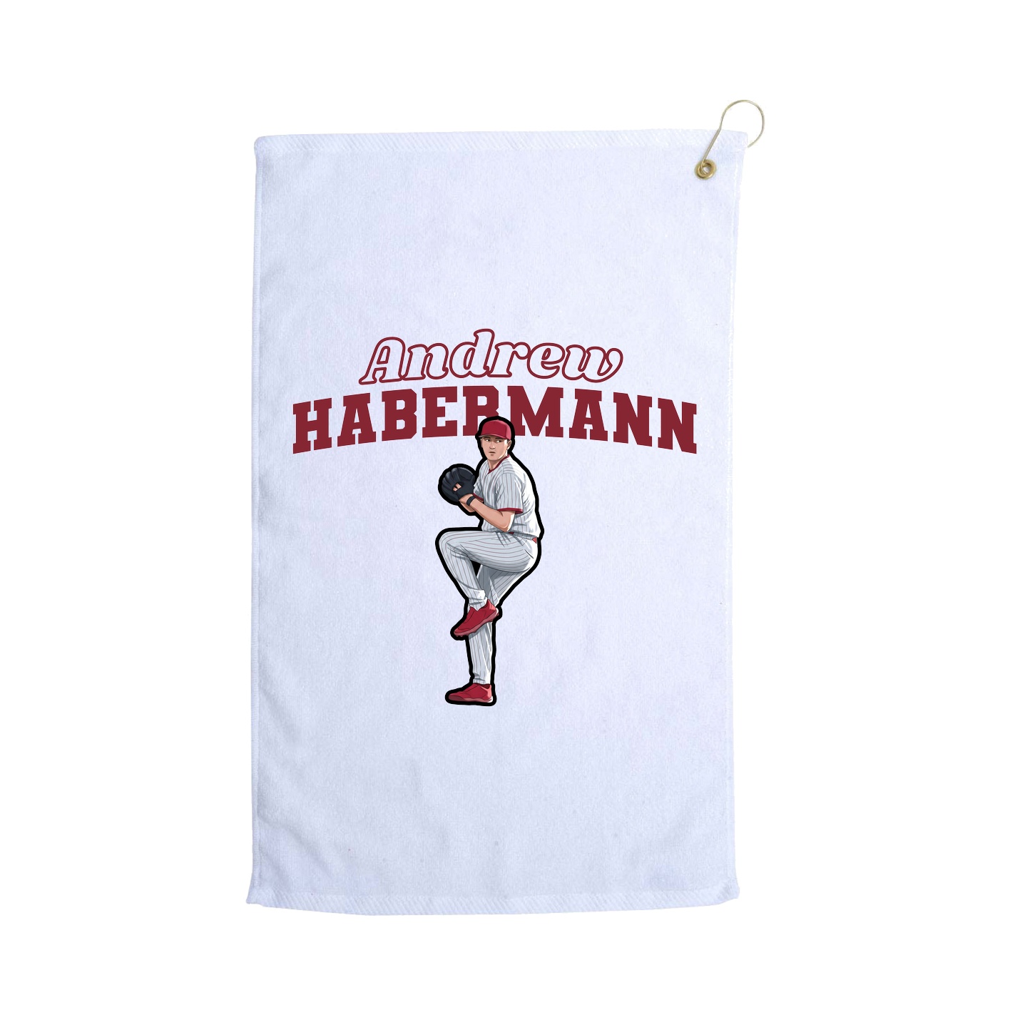 Golf Towel — Name Arch in White