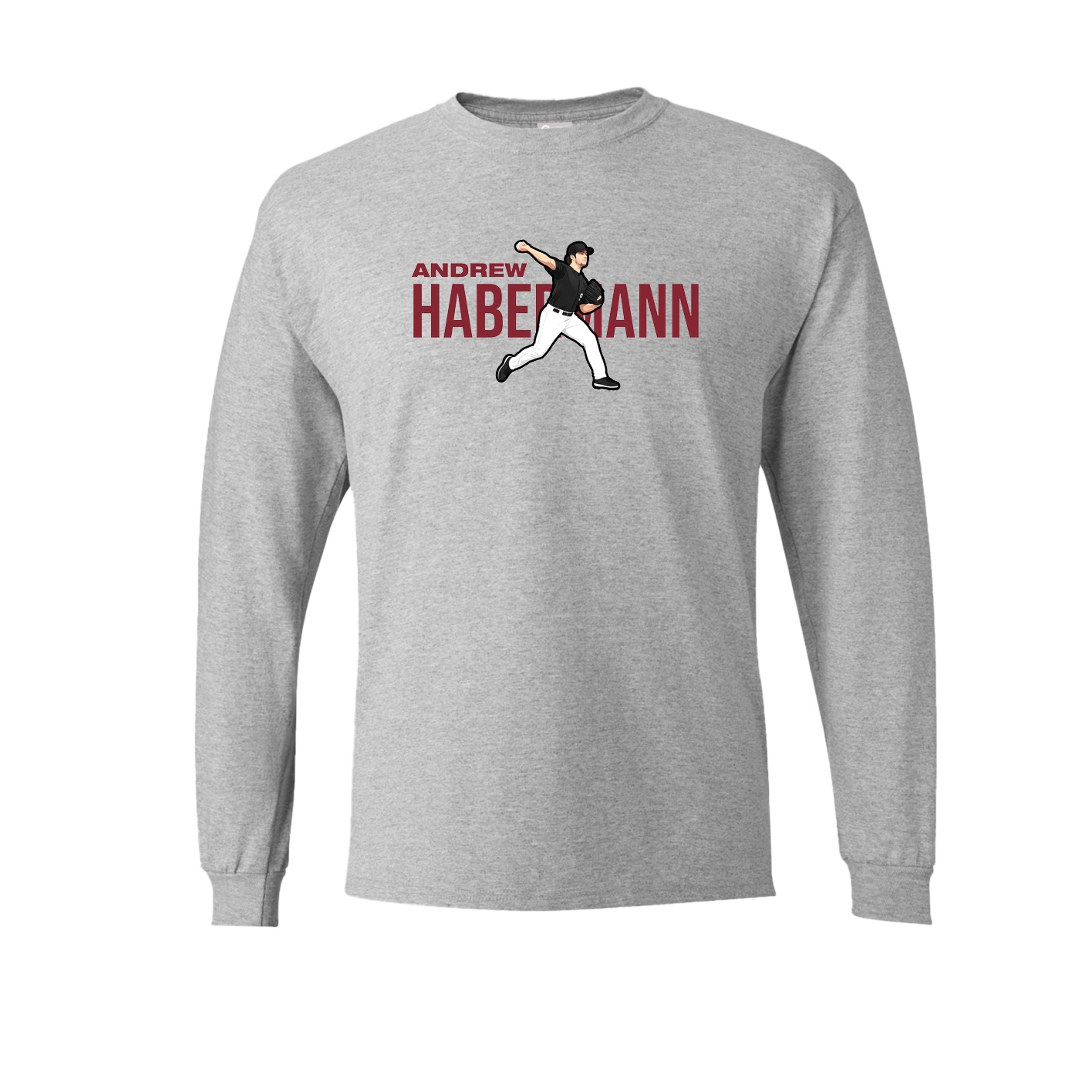 Long Sleeve Tee — Player Name in Grey