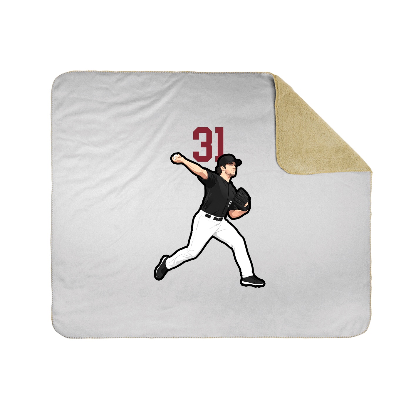Throw Blanket — Number Top in White