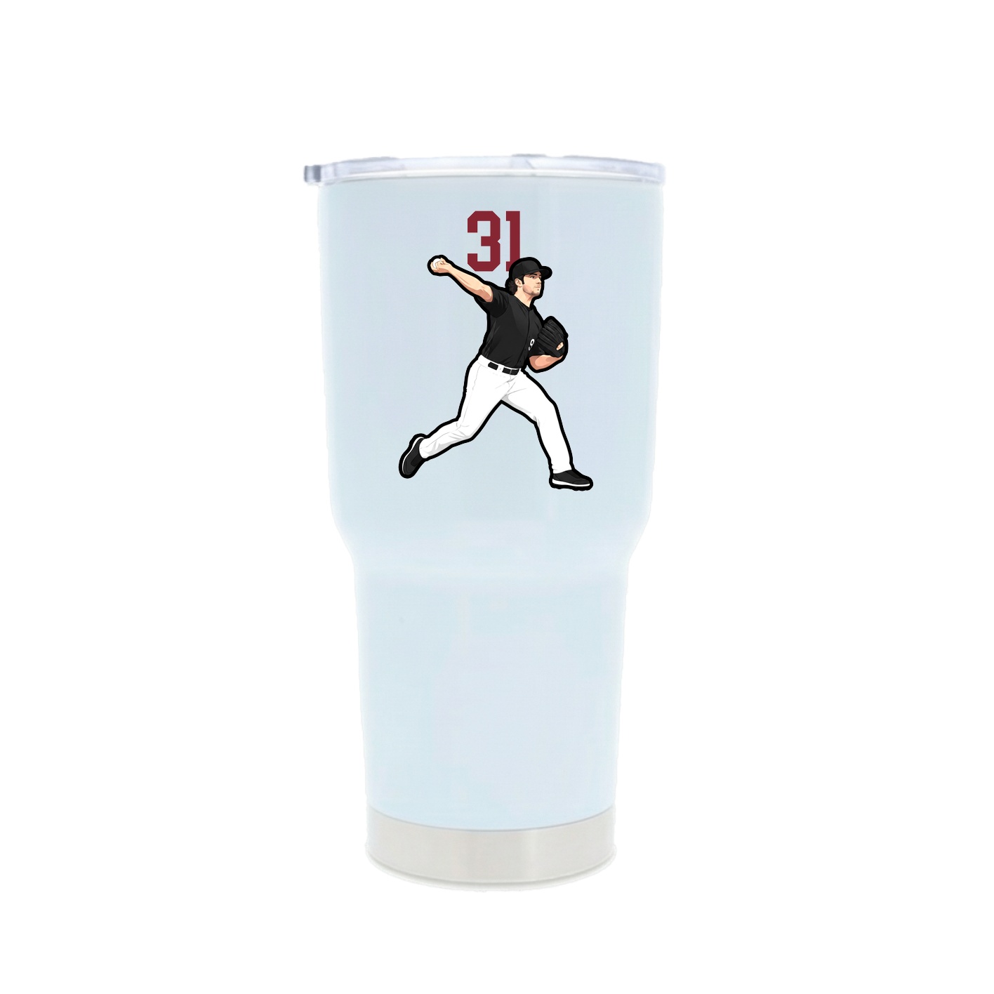 30oz Stainless Steel Tumbler — Number Top in White