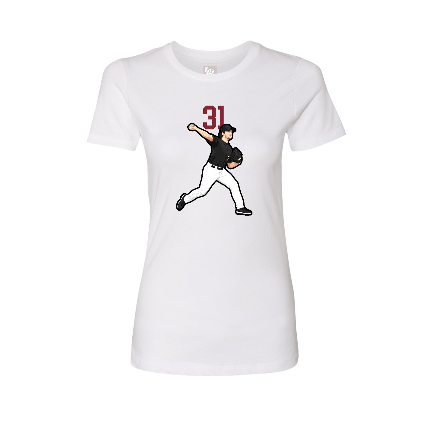 Fitted Women's Tee — Number Top in White