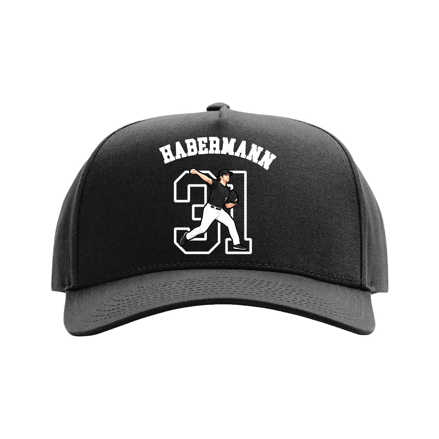 Full Fabric Five-Panel Champ Cap — Shirsey Arch in Black