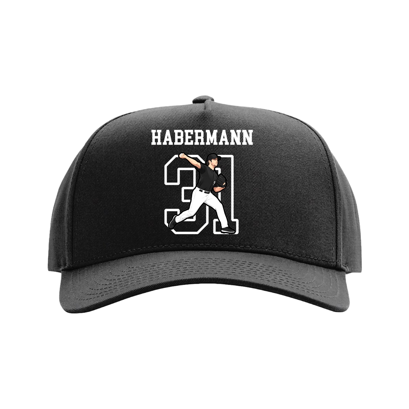 Full Fabric Five-Panel Champ Cap — Shirsey in Black