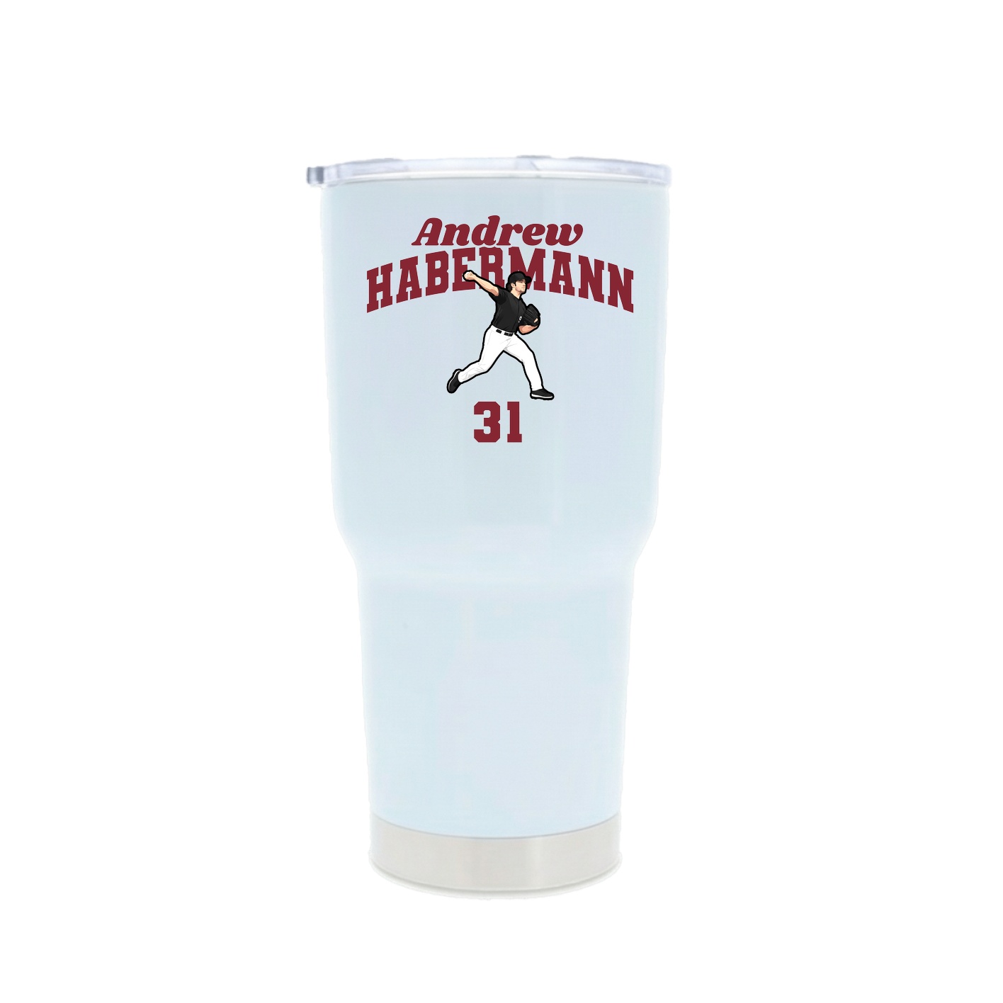 30oz Stainless Steel Tumbler — Signature Arch in White