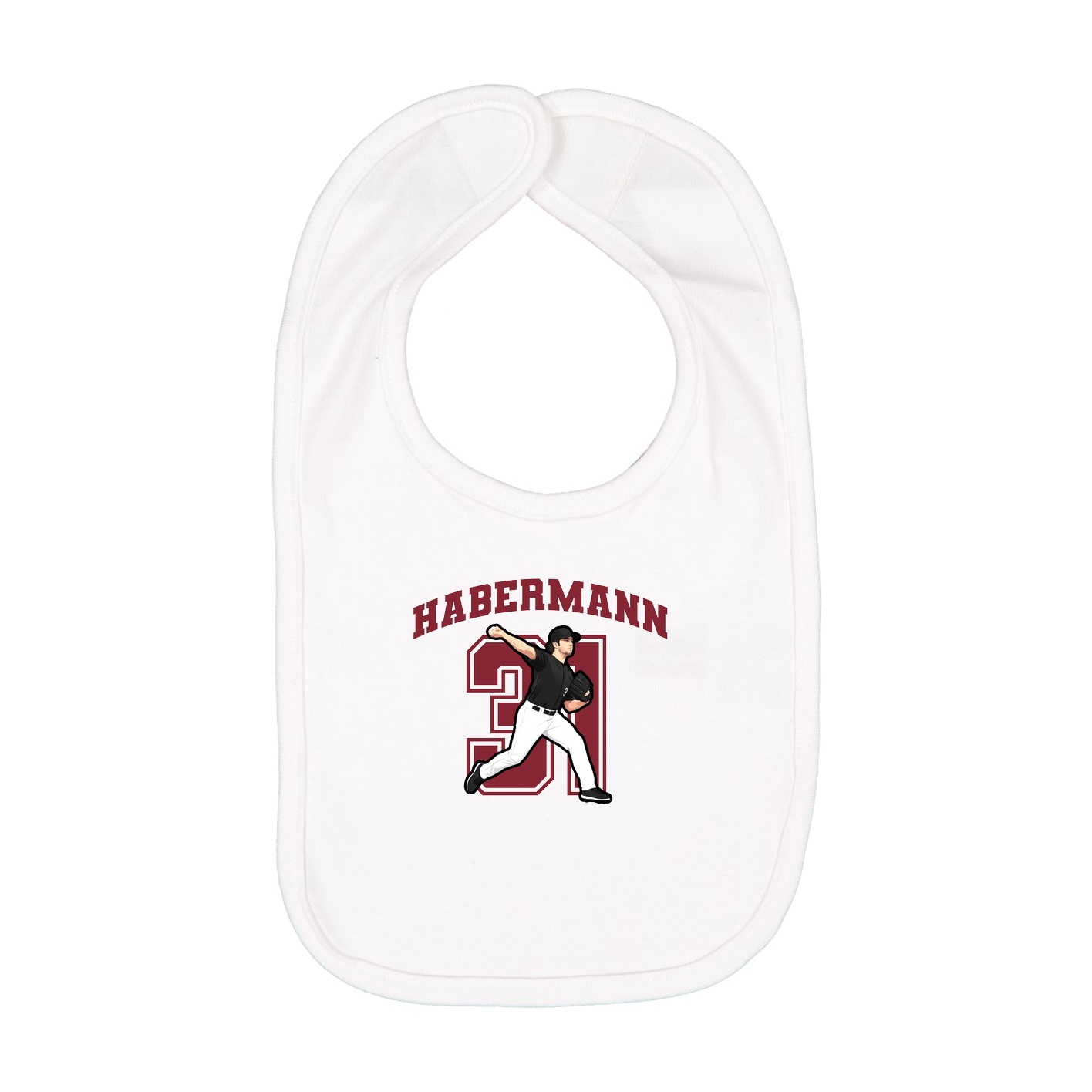 Infant Bib — Number in White
