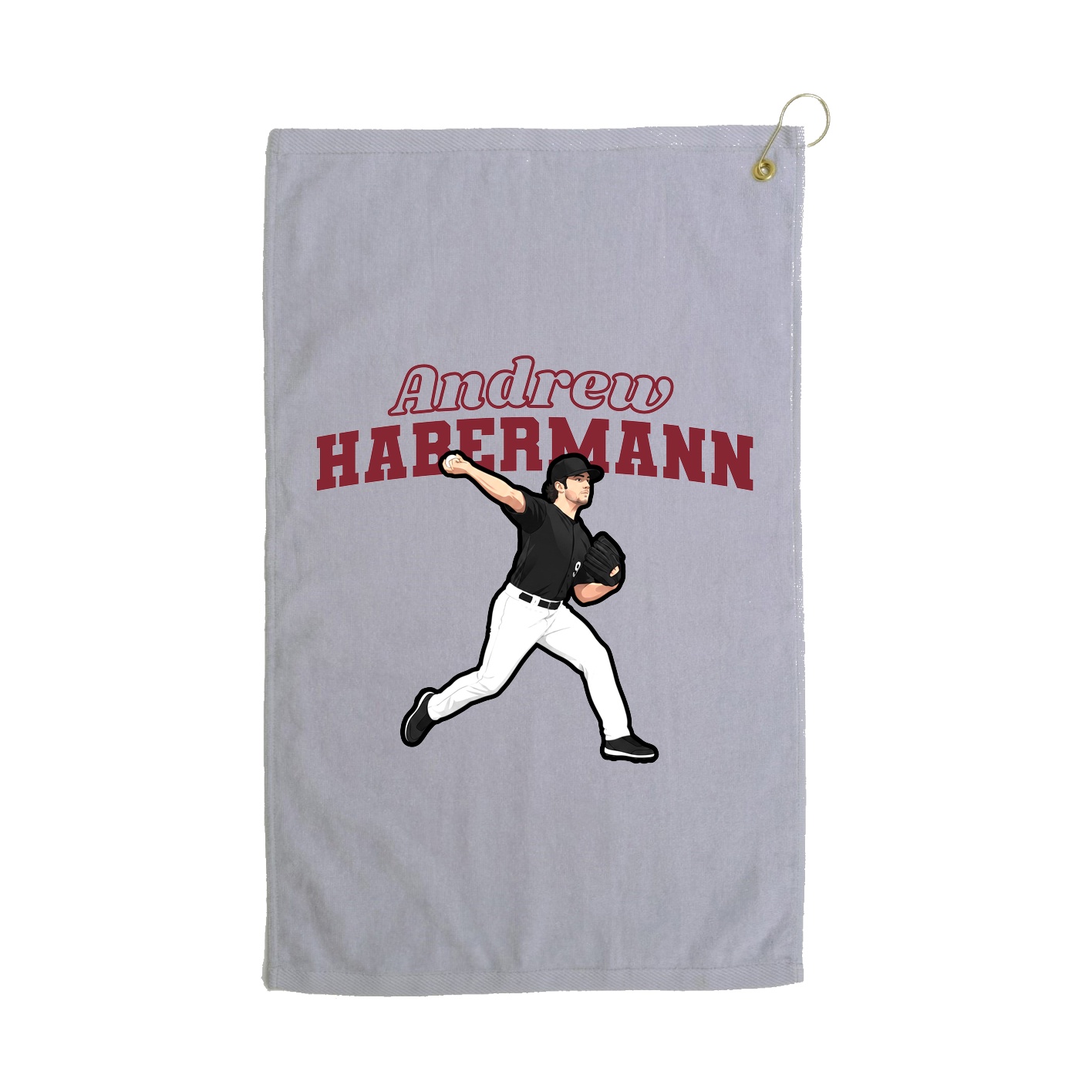 Golf Towel — Name Arch in Grey