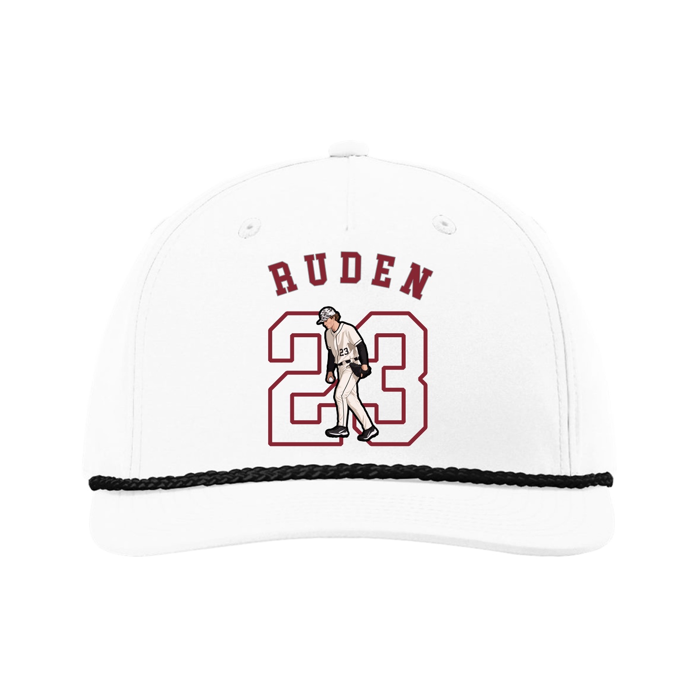 Five-Panel Classic Rope Cap — Shirsey Arch in White