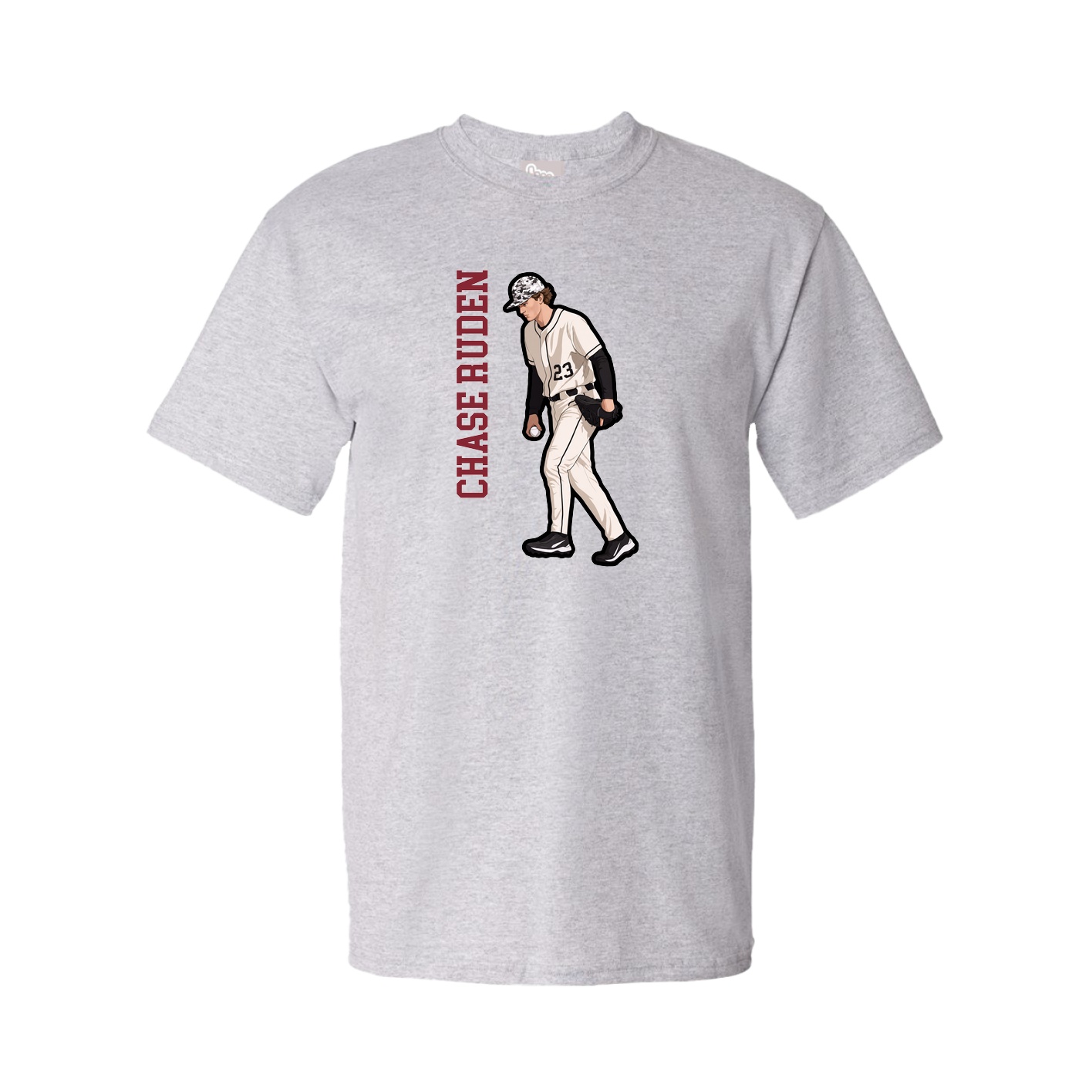 Tee — Name Vertical in Grey