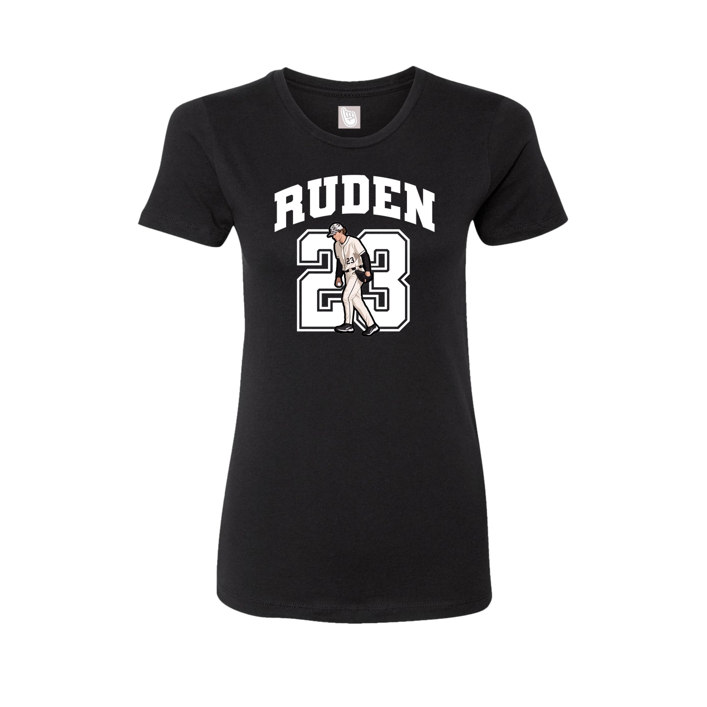 Fitted Women's Tee — Number in Black