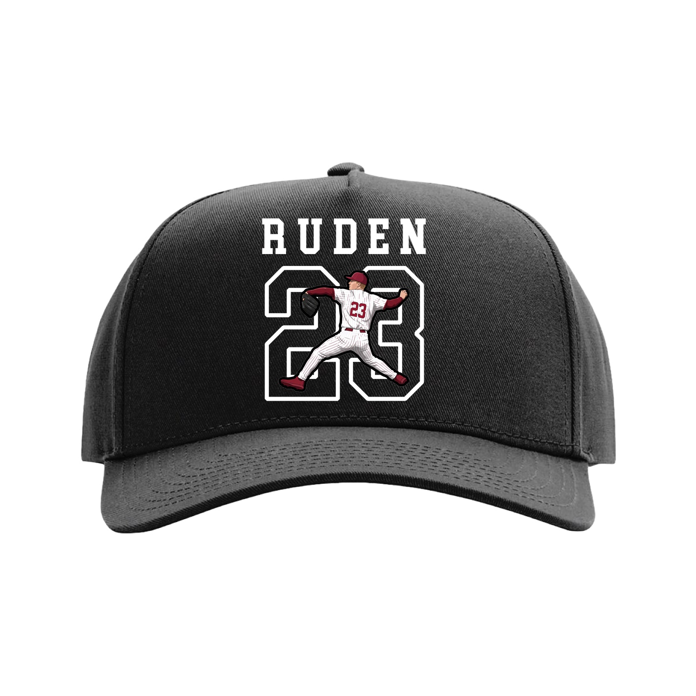 Full Fabric Five-Panel Champ Cap — Shirsey in Black