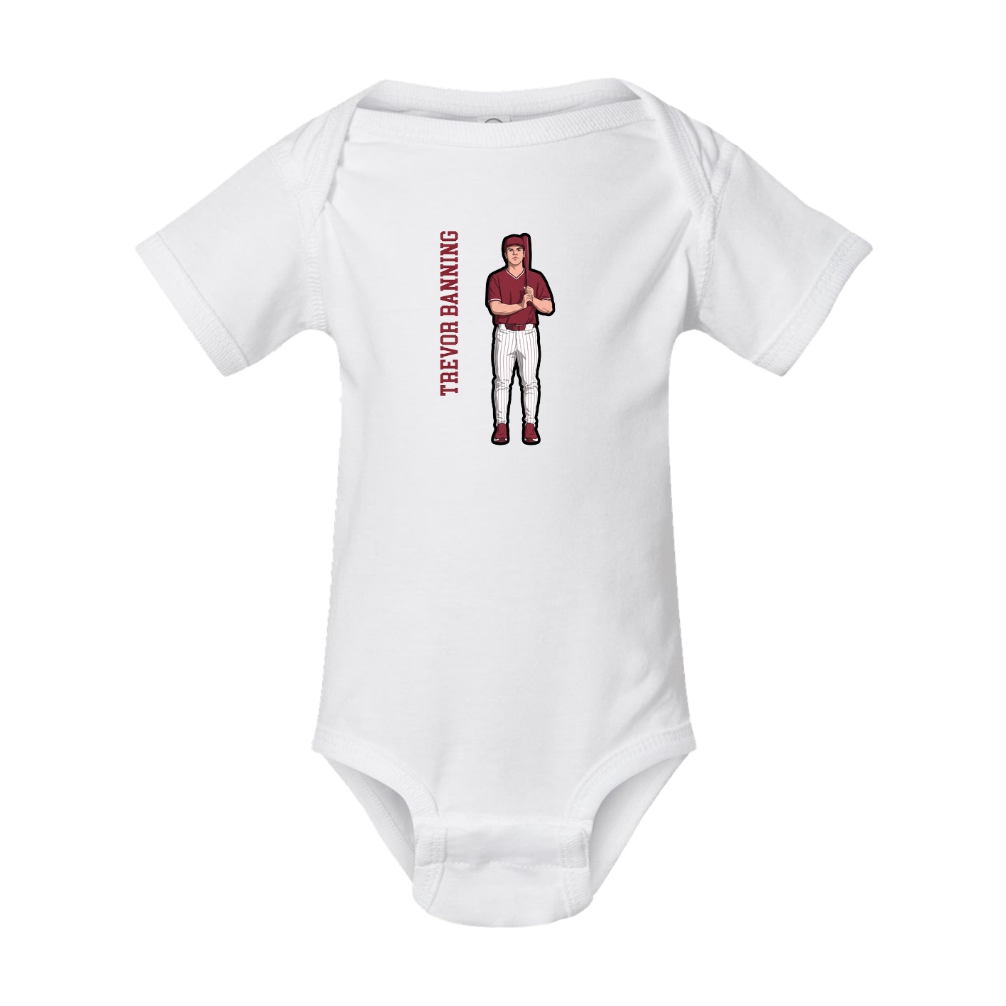 Baby Onesie — Name Vertical in White