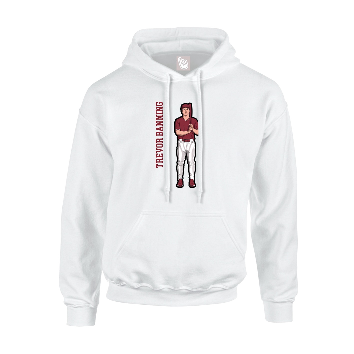 Youth Hoodie — Name Vertical in White