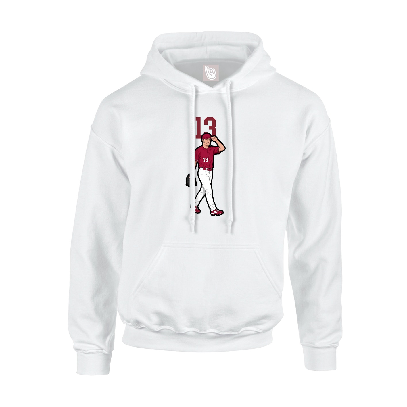 Hoodie — Number Top in White