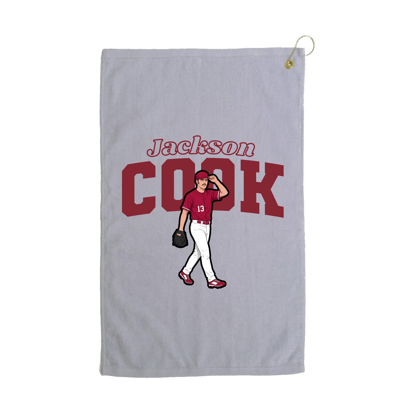 Golf Towel — Name Arch in Grey