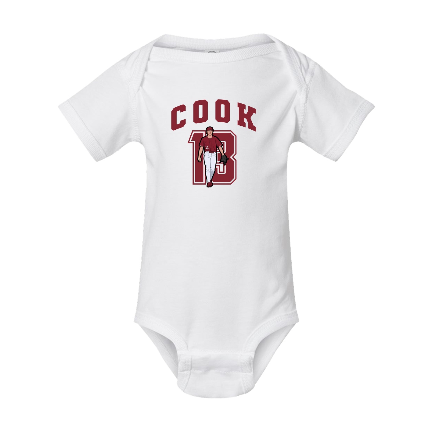 Baby Onesie — Number in White