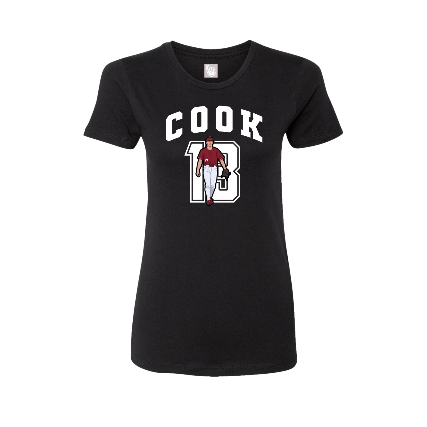 Fitted Women's Tee — Number in Black