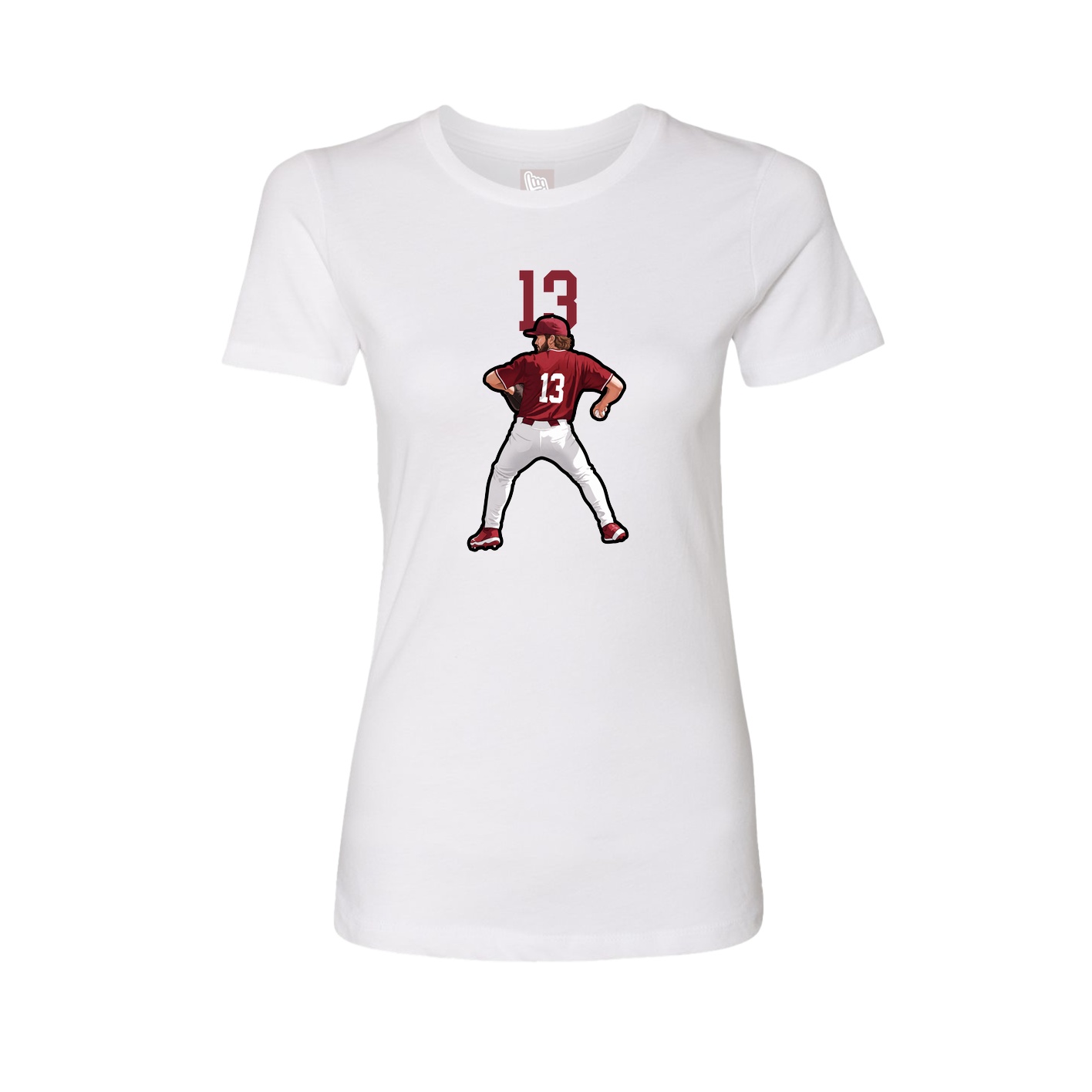 Fitted Women's Tee — Number Top in White
