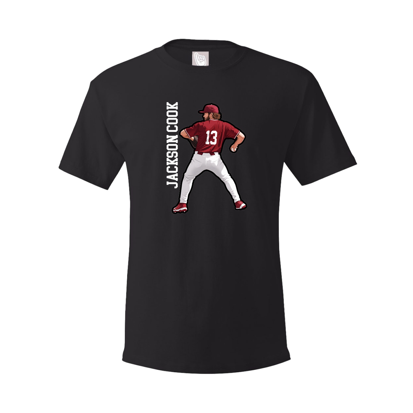 Youth Tee — Name Vertical in Black