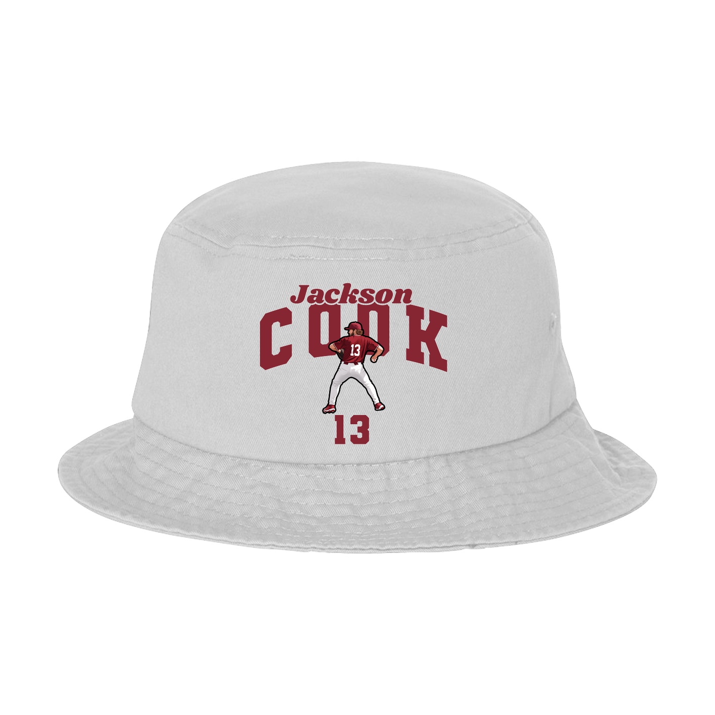 Bucket Cap — Signature Arch in White