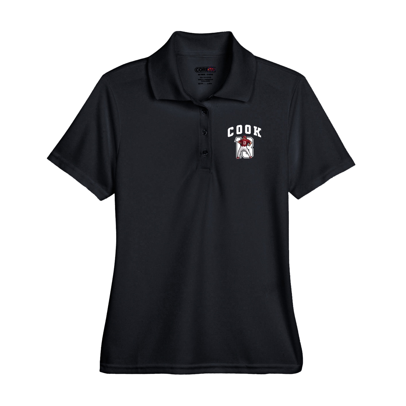 Performance Polo — Number in Black