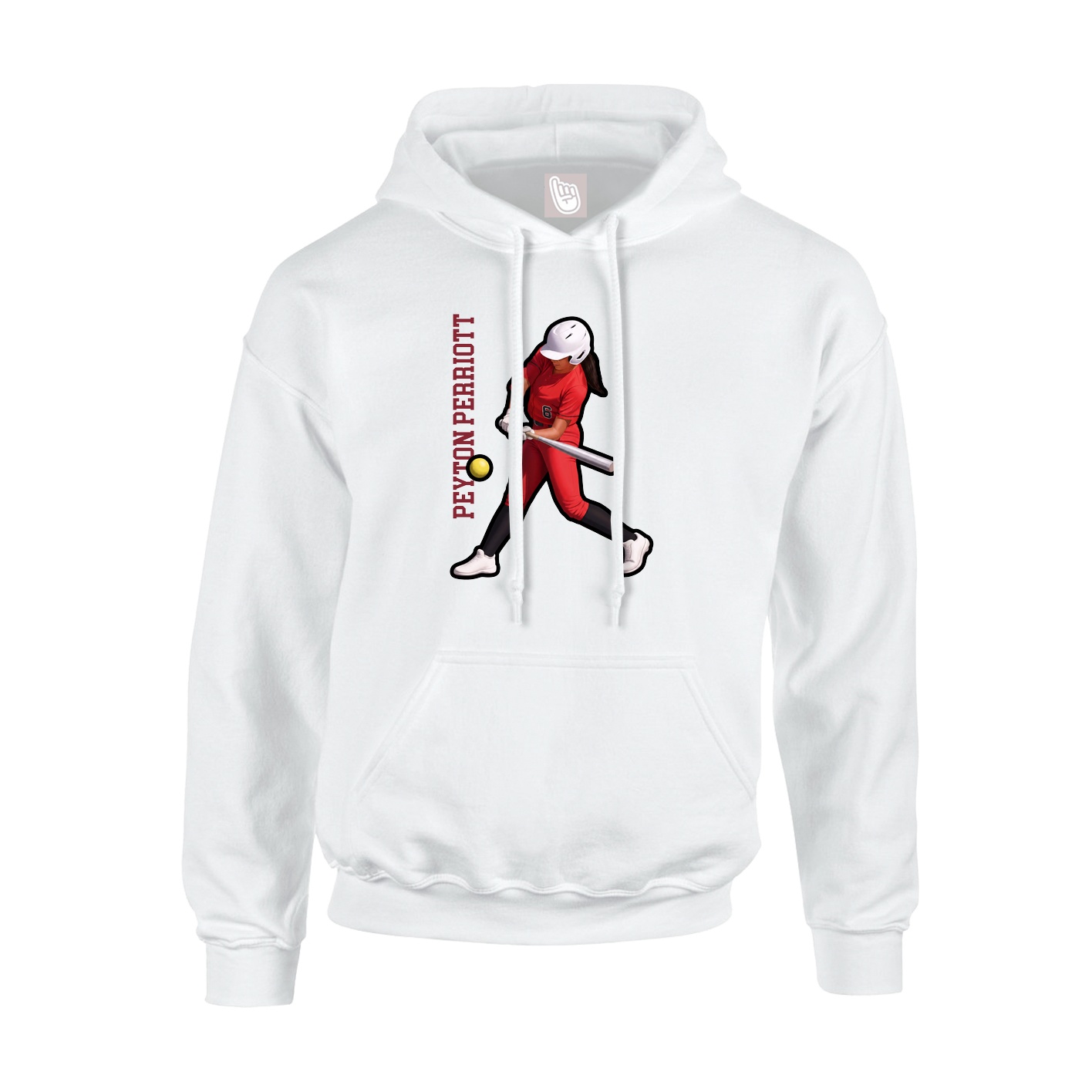 Youth Hoodie — Name Vertical in White