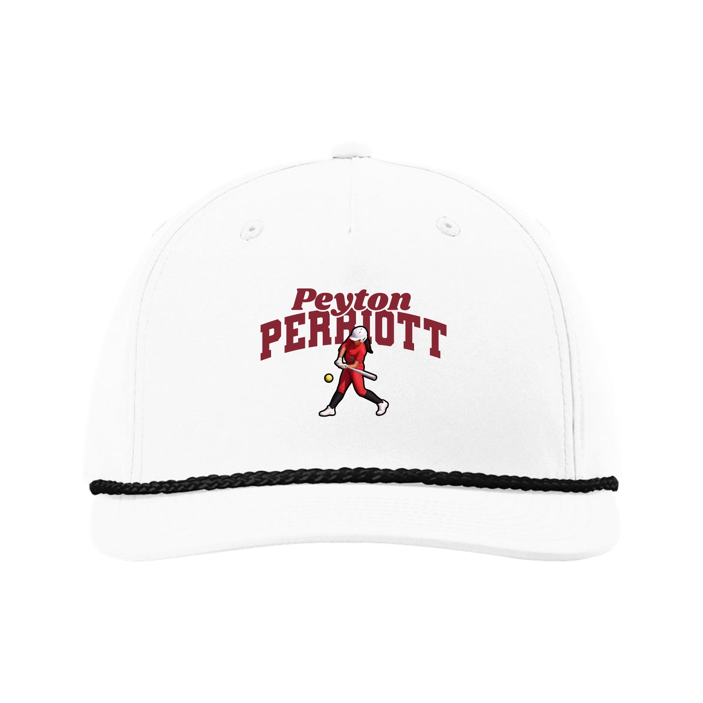 Five-Panel Classic Rope Cap — Signature Arch in White